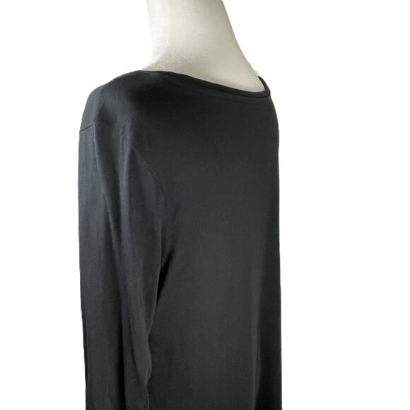 Pure Jill Black Balletcore Tunic Dress M Tall Tencel Modal Soft Scoop Neck - Picture 7 of 14